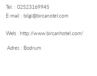 Bircan Hotel iletiim bilgileri